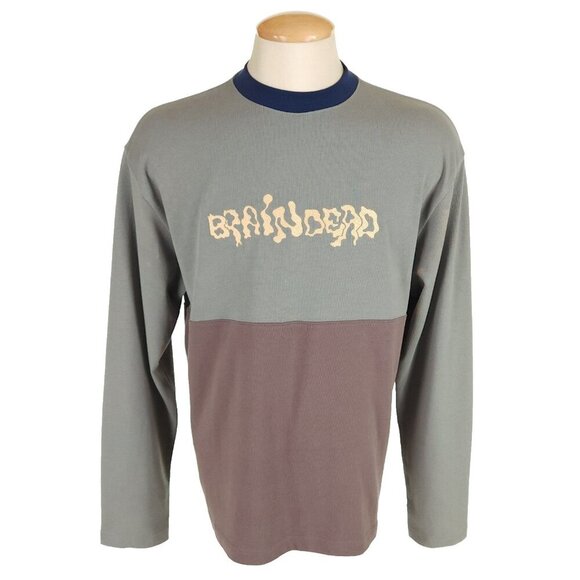 Brain Dead Logo Sweatshirt Size M Mens Colorblock $85 - Picture 1 of 12